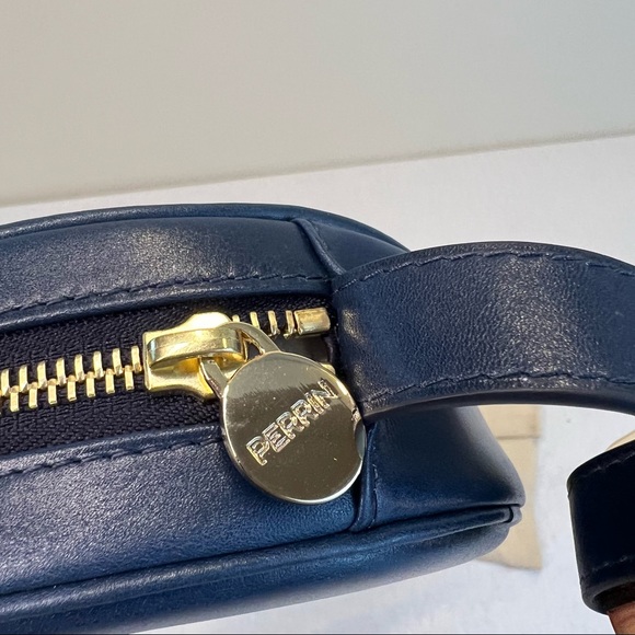 Perrin Leather Wristlet with Gold Hardware Blue - Picture 6 of 7